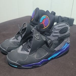 Air Jordan 8 Retro Black Multicolor Sneakers